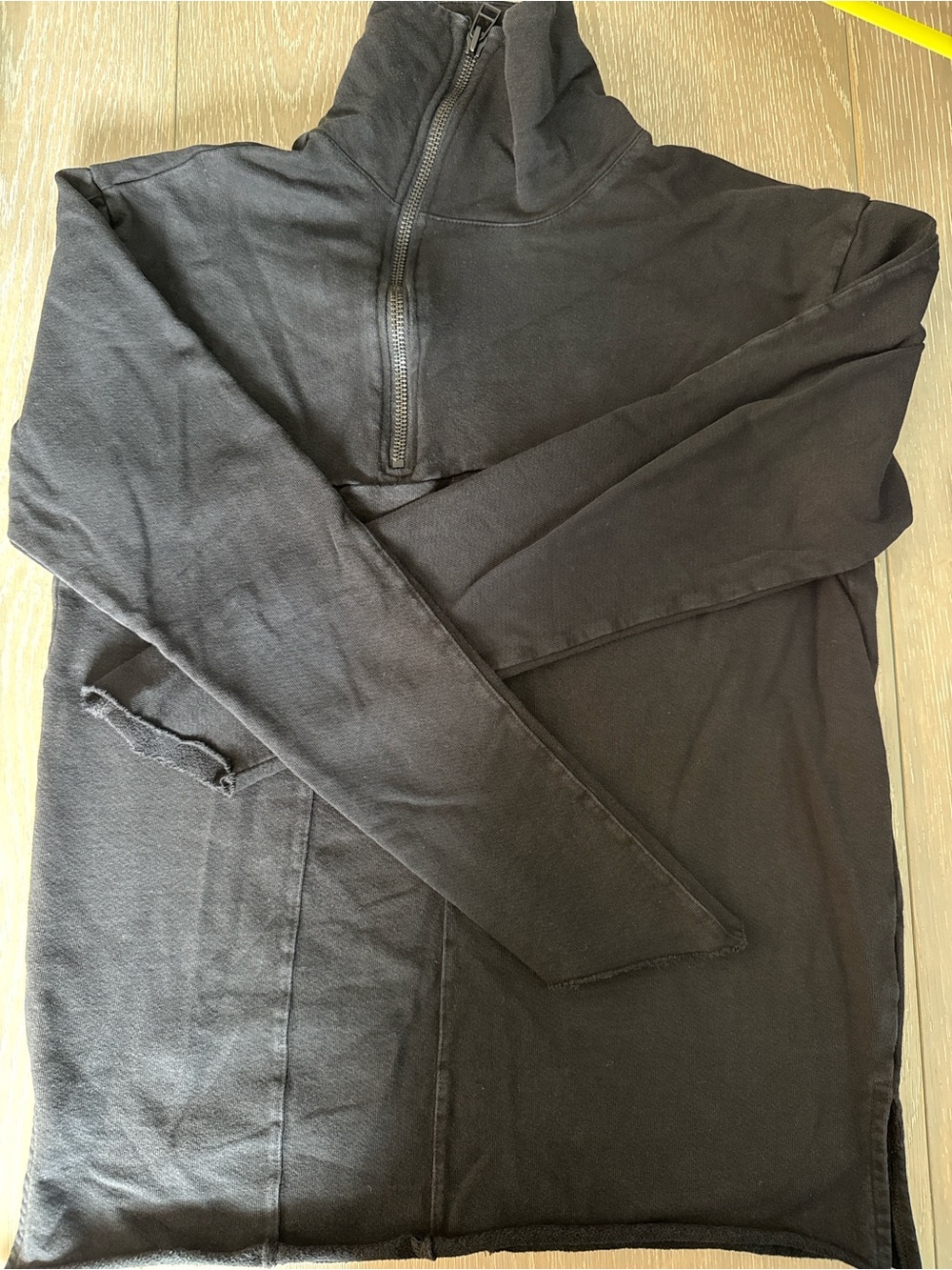 Men's Black Half-Zip Pullover Hoodie